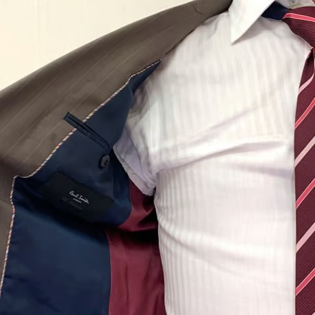 M122｜Paul Smith The Byard✕Zegna 2Bミルクブラウンストライプスーツ(M) 定価131,000円 ポールスミス