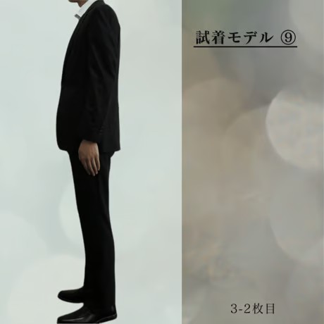 213｜BEAMS HEART 2Bブラックピンストライプスーツ(46)  ビームス