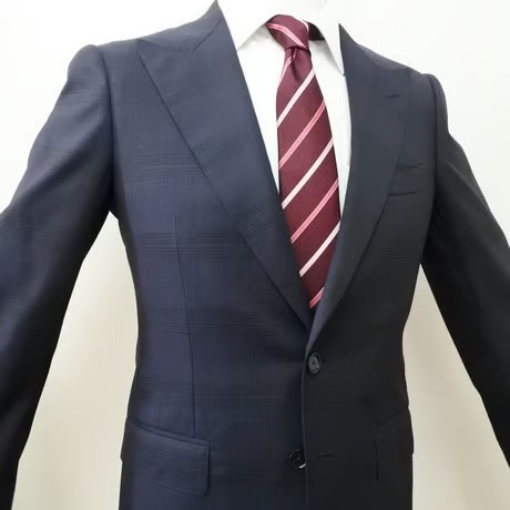 S14｜UNITED ARROWS SOVEREIGN 2Bネイビーグレーチェックスーツ(44) 定価152,000円 ユナイテッドアローズ