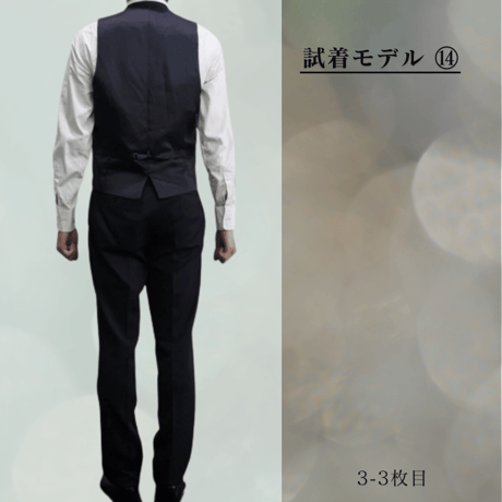 L136｜SUIT SELECT ２Bネイビーストライプ3ピーススーツ(Y6)スーツセレクト