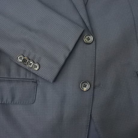 L131｜UNITED ARROWS 2B艶ネイビーシャドーマイクロチェックスーツ(L相当) 定価84,700円 ユナイテッドアローズ