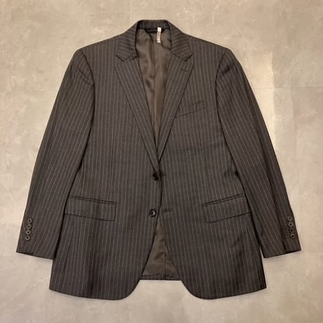 S57｜D'URBAN( ダーバン)✕ロロピアーナ 2Bダークグレーストライプスーツ(AB4)定価126,000円