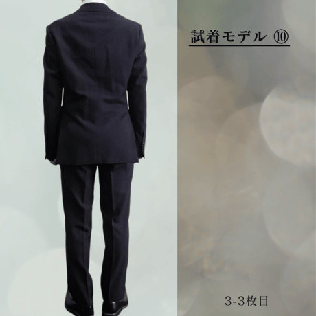 S16｜SHIPS 段返り3Bブラックドット柄スーツ(44) 定価97,900円 シップス
