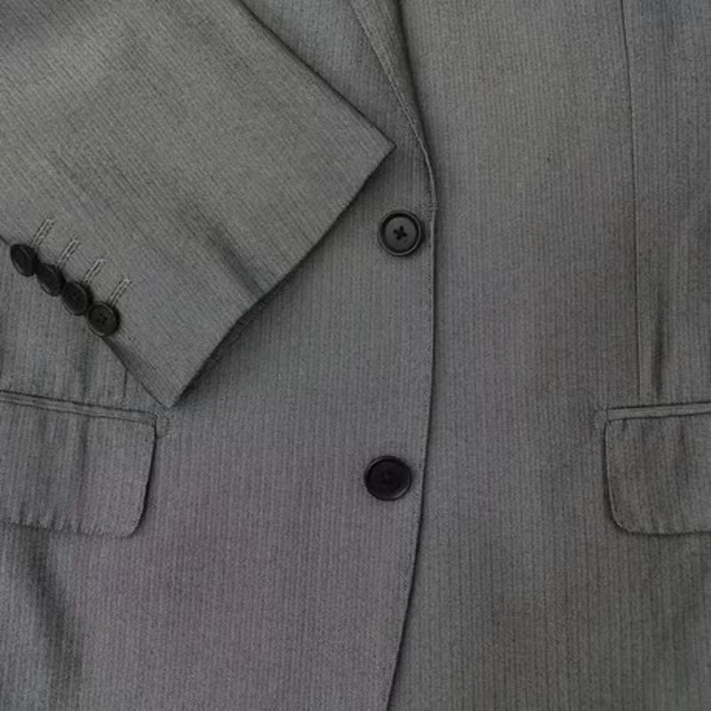 98|UNITED ARROWS 2B光沢グレーストライプスーツ(46) 定価 98|UNITED ARROWS 2B光沢グレーストライプスーツ(46) 定価