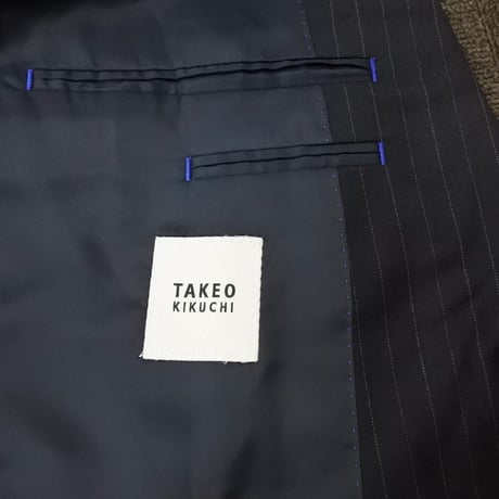 XL174｜TAKEO KIKUCHI×REDA 2ボタンネイビーストライプスーツ(4) 定価88,000円 タケオキクチ