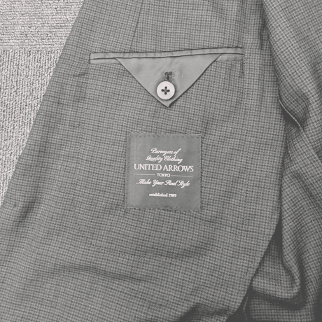 M76｜UNITED ARROWS 2Bダークブラウンチェックスーツ(46) 定価84,700円 ユナイテッドアローズ
