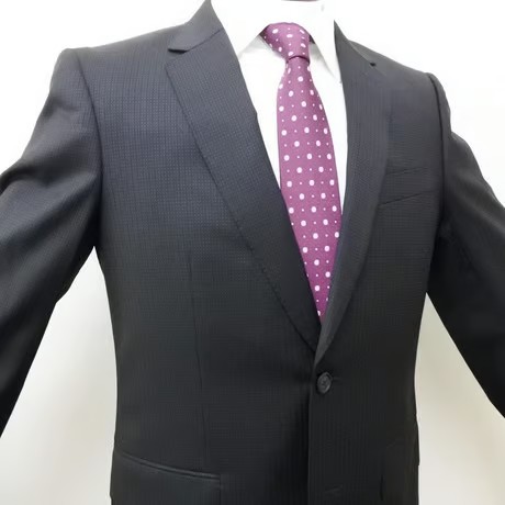 M84｜Paul Smith SOHO×ロロピアーナ 2Bブラックシャドーストライプドット柄スーツ(M) 定価132,000円 ポールスミス