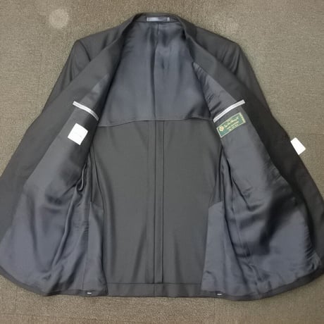 L141｜Paul Smith SOHO✕ロロピアーナ ２ボタン艶ブラックスーツ(L) 定価145,000円 ポールスミス