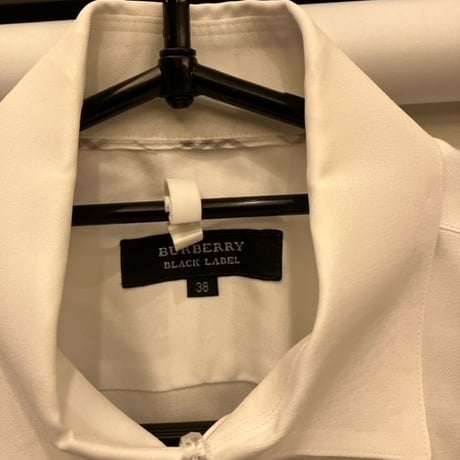 シャツS5｜BURBERRY BLACK LABEL  ホワイト【ホースネイビー】シャツ(38)