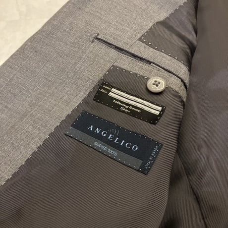 S33.5｜SHIPS×ANGELICO 段返り3Bブラウングレーストライプスーツ(44) 定価121,000円 シップス