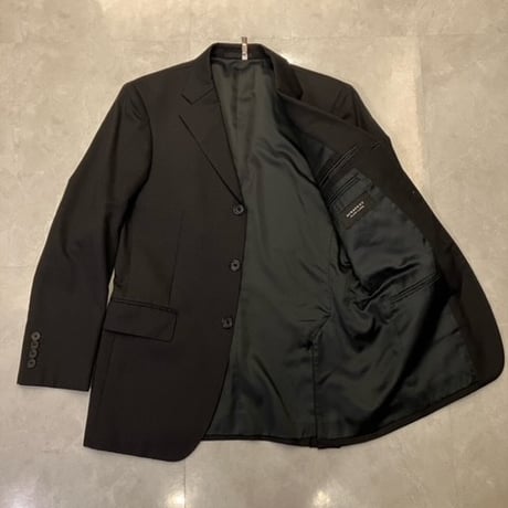 S33｜BURBERRY BLACK LABEL 3Bブラックピンドットスーツ(36R) 定価84,500円 バーバリーブラックレーベル