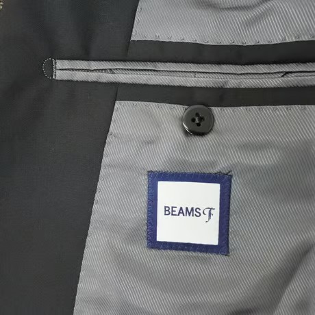 S31｜BEAMS F 段返り3Bブラックスーツ(44) 定価96,800円 ビームスF
