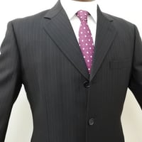 M222｜D'URBAN 3Bブラックストライプスーツ(Y5) ダーバン
