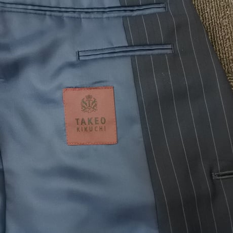 L150｜TAKEO KIKUCHI 2Bダークネイビーストライプスーツ(3) タケオキクチ