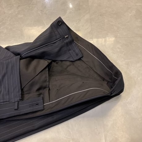 S58.5｜D'URBAN( ダーバン)✕ロロピアーナ 2Bダークネイビーストライプスーツ(AB4)定価126,000円