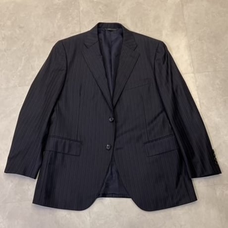 S58.5｜D'URBAN( ダーバン)✕ロロピアーナ 2Bダークネイビーストライプスーツ(AB4)定価126,000円
