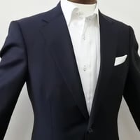 M95｜BEAMS F 2Bダークネイビーシャドーストライプスーツ(46) 定価96,800円 ビームスF