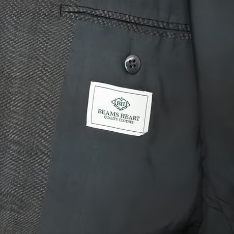 美品 BEAMS HEART QUALITY CLOTHES スーツ 44Ｓ 209｜BEAMS HEART 2Bブラウングレードット柄スーツ(44) ビームス