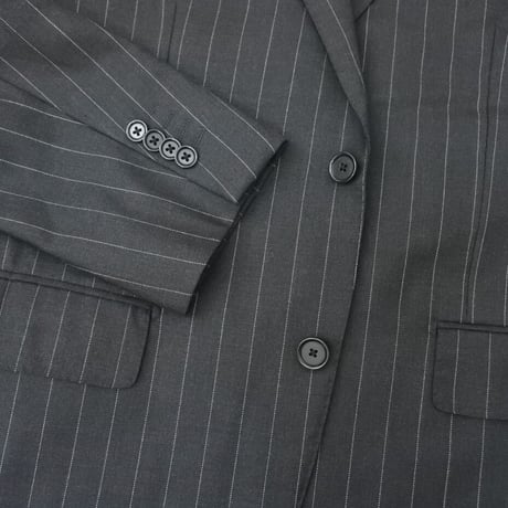 XL191｜UNITED ARROWS 2Bダークグレーストライプスーツ(50) 定価84,700円 ユナイテッドアローズ