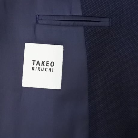L143｜TAKEO KIKUCHI 2B織柄ネイビースーツ(3) 定価75,900円 タケオキクチ