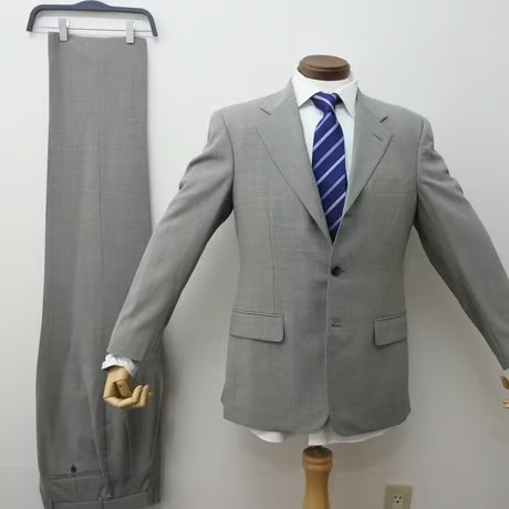 107｜BROOKS BROTHERS 段返り3ボタングレーチェックスーツ(37SHT