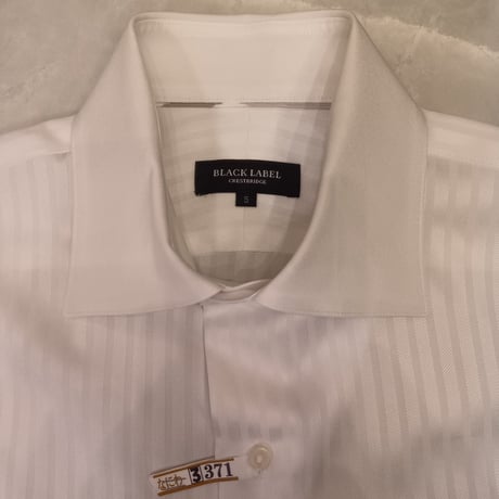 シャツS3｜BLACK LABEL CRESTBRIDGE ホワイトシャドーストライプ【クレリック】シャツ(S)