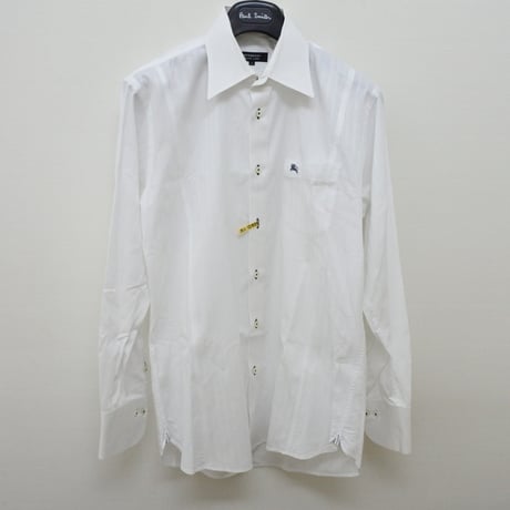 シャツM4｜BURBERRY BLACK LABEL ホワイトシャドーストライプ【クレリック】シャツ(39)