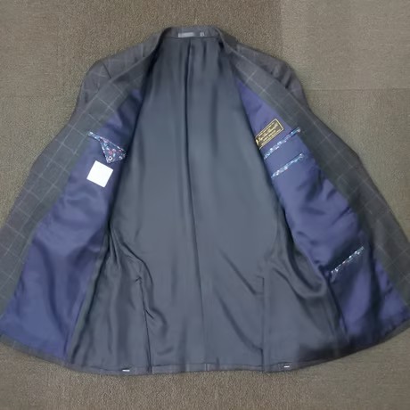 M85｜Paul Smith SOHO×ロロピアーナ 2Bダークグレーウインドウペンスーツ(M) 定価153,000円 ポールスミス