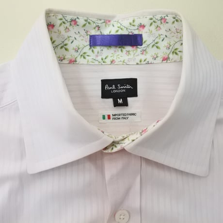 シャツM9｜Paul Smith  薄ピンクシャドーストライプシャツ(M)