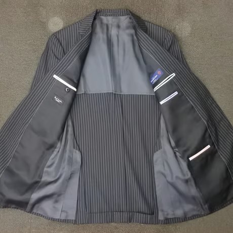 M89｜Paul Smith×Zegna 2Bブラックストライプスーツ(M) 定価99,000円 ポールスミス