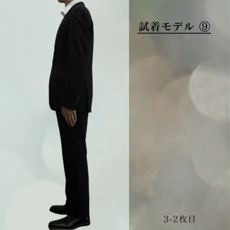M74｜International Gallery BEAMS 段返り3ボタンブラックストライプスーツ(46) 定価132,000円 インターナショナルギャラリービームス