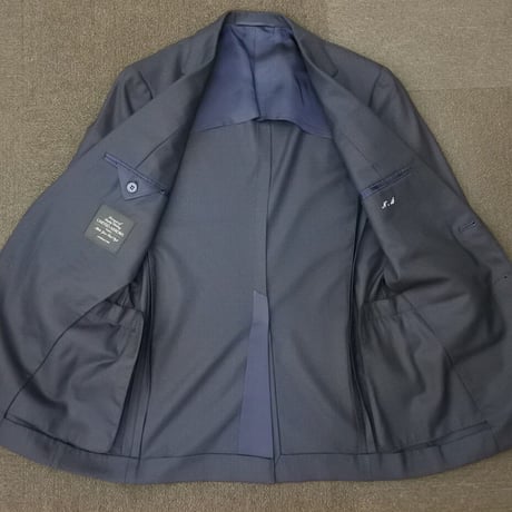 L131｜UNITED ARROWS 2B艶ネイビーシャドーマイクロチェックスーツ(L相当) 定価84,700円 ユナイテッドアローズ