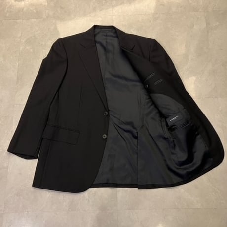 S59｜BURBERRY LONDON 2Bブラックシャドーストライプスーツ(AB4) 定価18万 バーバリー