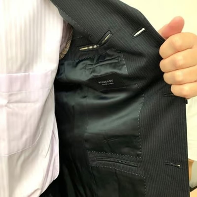 52|BURBERRY BLACK LABEL 3Bブラックピンストライプスーツ(38R 52|BURBERRY BLACK LABEL 3Bブラックピンストライプスーツ(38R