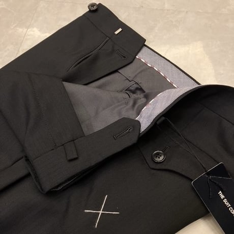 M60.5｜THE SUIT COMPANY 2Bブラックシャドーストライプスーツ(165cm-8Drop) ザスーツカンパニー