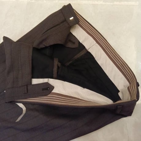 M112｜SHIPS×CERRUTI 段返り3Bダークブラウンストライプスーツ(46) 定価110,000円 シップス