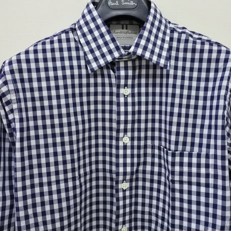 シャツM12｜Harvie&Hudson ギンガムチェックシャツ(M)