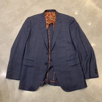 XL189.5｜Paul Smith×REDA 2Bブルーグレーウインドウペンスーツ(L2) 定価101,000円 ポールスミス