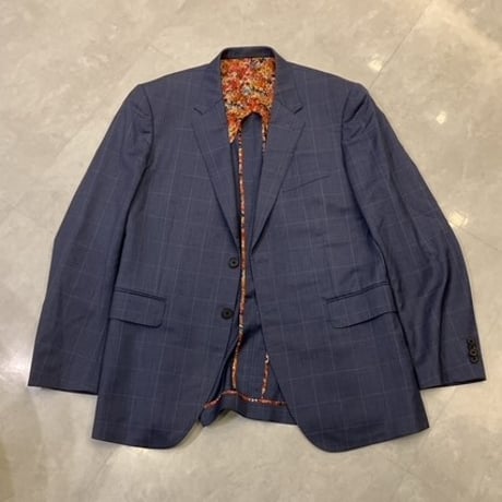 XL189.5｜Paul Smith×REDA 2Bブルーグレーウインドウペンスーツ(L2) 定価101,000円 ポールスミス
