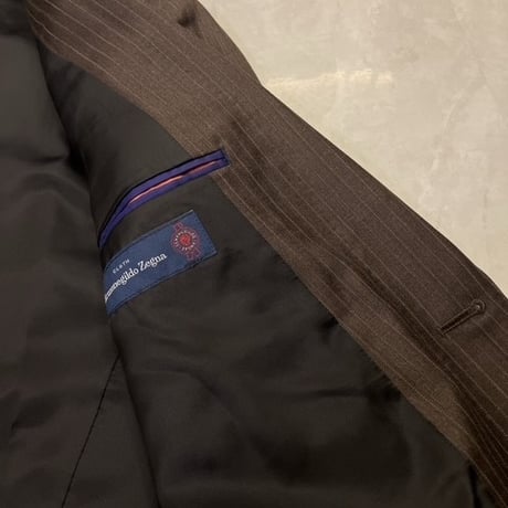 M81｜Paul Smith SOHO×Zegna 2Bダークブラウンストライプスーツ(M) 定価132,000円 ポールスミス