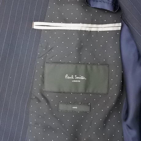 L148｜Paul Smith SOHO ２Bダークネイビーストライプスーツ(L) 定価121,000円 ポールスミス