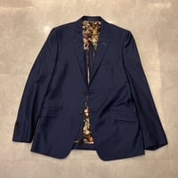 L144.5｜Paul Smith×ロロピアーナ 2Bネイビーピンストライプ３ピーススーツ(L) 定価165,000円 ポールスミス