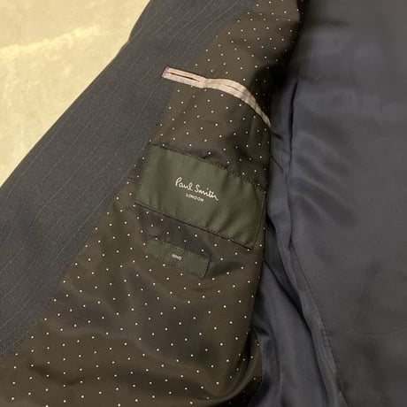L136｜Paul Smith SOHO ２ボタンネイビーストライプスーツ(L) 定価101,000円 ポールスミス