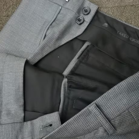 L130｜TAKEO KIKUCHI LUXURY COLLECTION 2Bグレーチェックスーツ(3) 定価126,000円 タケオキクチ