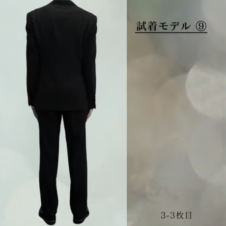 M74｜International Gallery BEAMS 段返り3ボタンブラックストライプスーツ(46) 定価132,000円 インターナショナルギャラリービームス