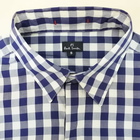シャツS9｜P.S Paul Smith  ネイビーギンガムチェックシャツ(S)