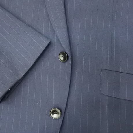 L136｜SUIT SELECT ２Bネイビーストライプ3ピーススーツ(Y6)スーツセレクト