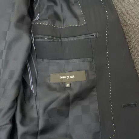S50｜COMME CA MEN 2Bブラックシャドーストライプスーツ(44) 定価75,900円 コムサメン