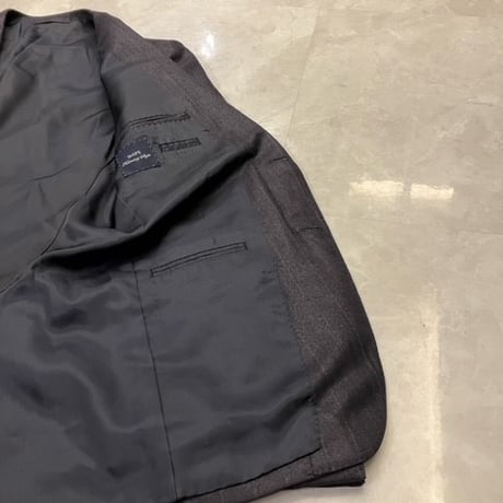 S26｜SHIPS×CERRUTI 2B艶ダークネイビーストライプスーツ(44) 定価110,000円 シップス