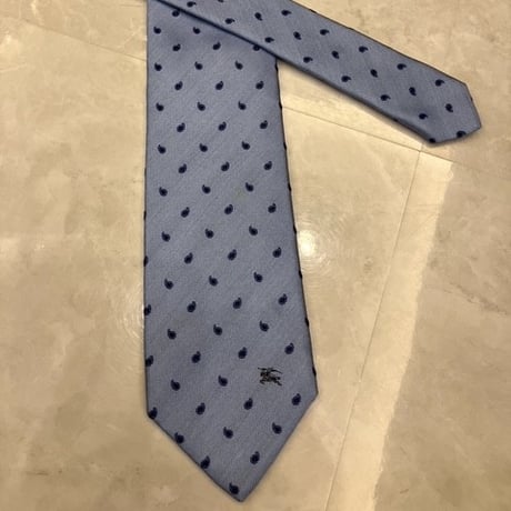 N34｜BURBERRY BLACK LABEL  水色✕ペイズリー柄タイ